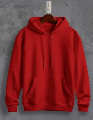 Red Plain Unisex Hoodie For Men/Women