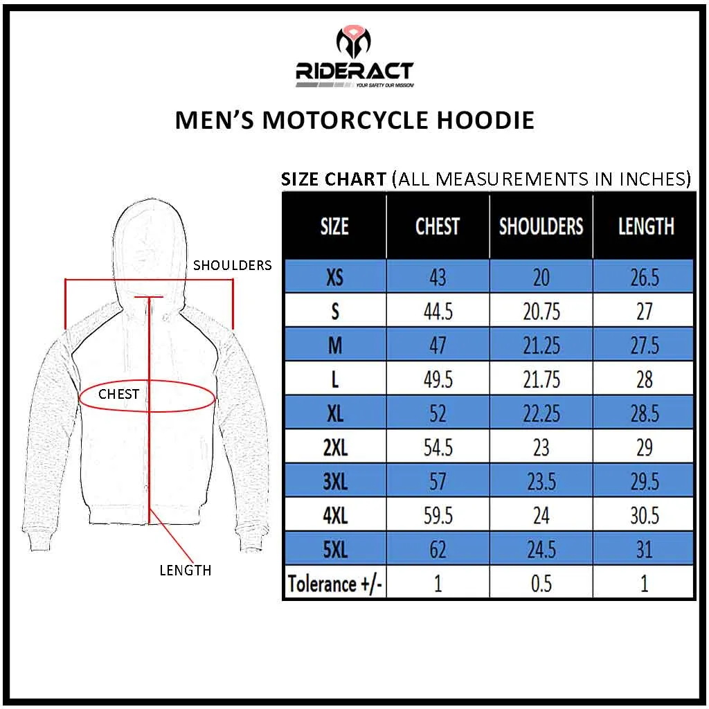 RIDERACT® Motorcycle Hoodie Black Reinforced with Aramid Fiber