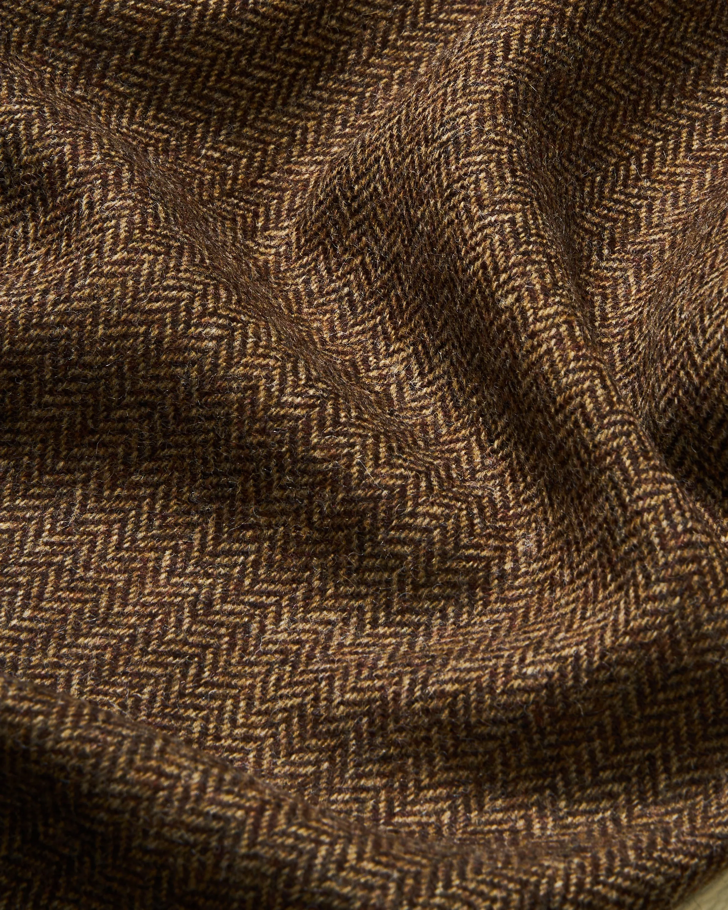 Shetland Wool Loafer Jacket in Chestnut Herringbone