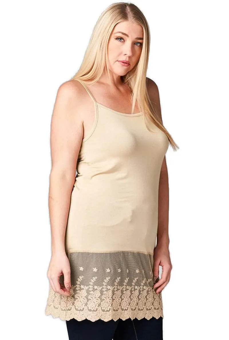 Sleeveless Lace Extender, Taupe