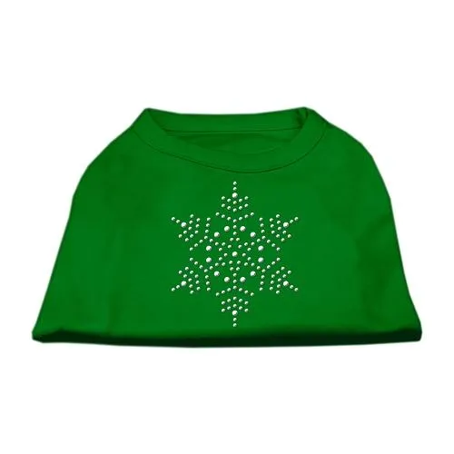 Snowflake Rhinestone Shirt Emerald Green XXL (18)