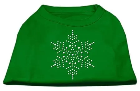 Snowflake Rhinestone Shirt Emerald Green XXL (18)