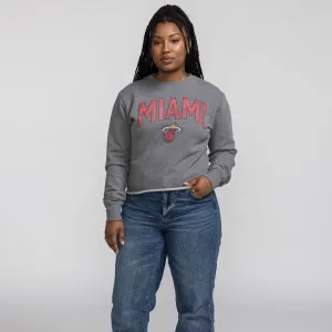 Sportiqe Miami HEAT Women's Grey Crewneck