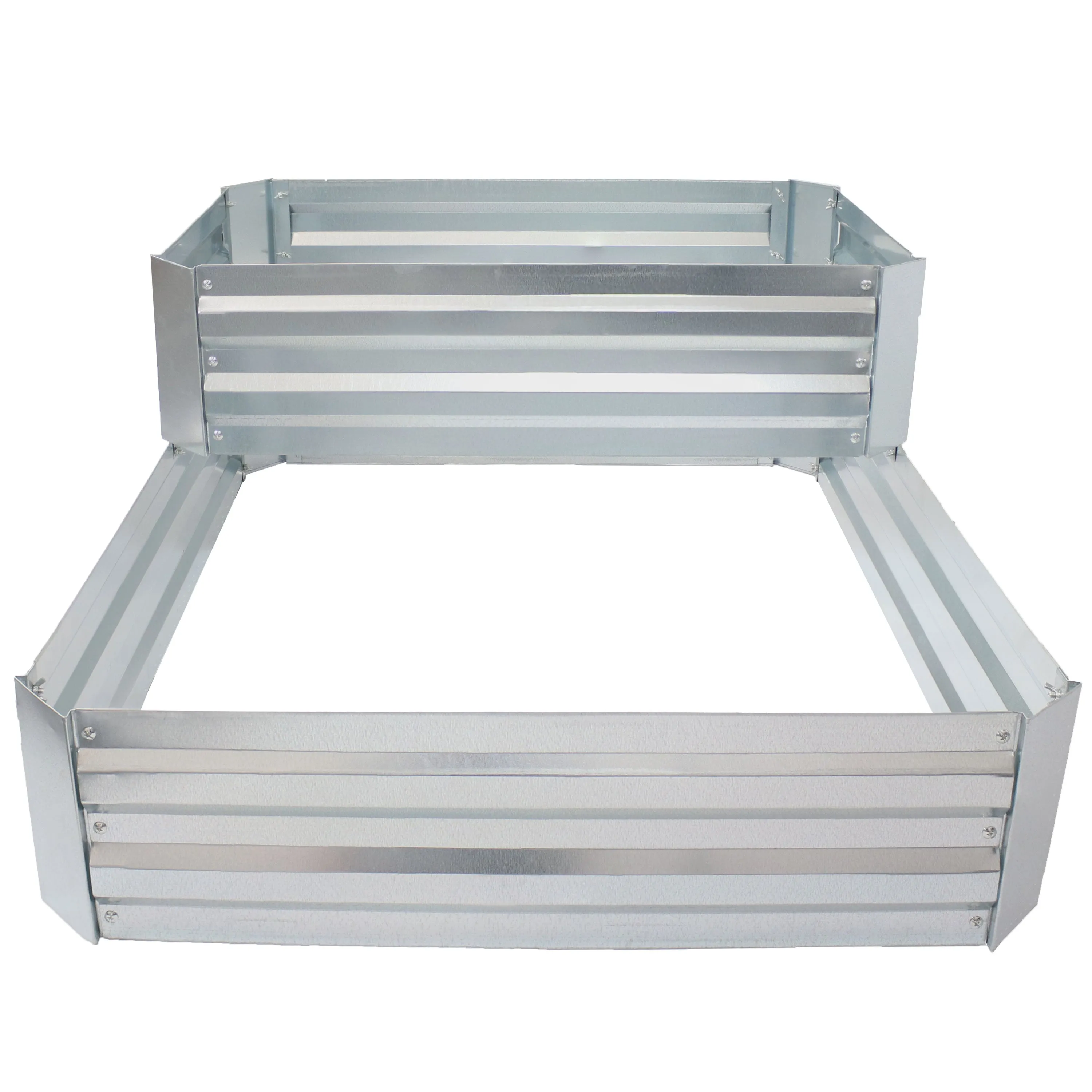 Sunnydaze 2-Tier Galvanized Raised Garden Bed - 17.5" H