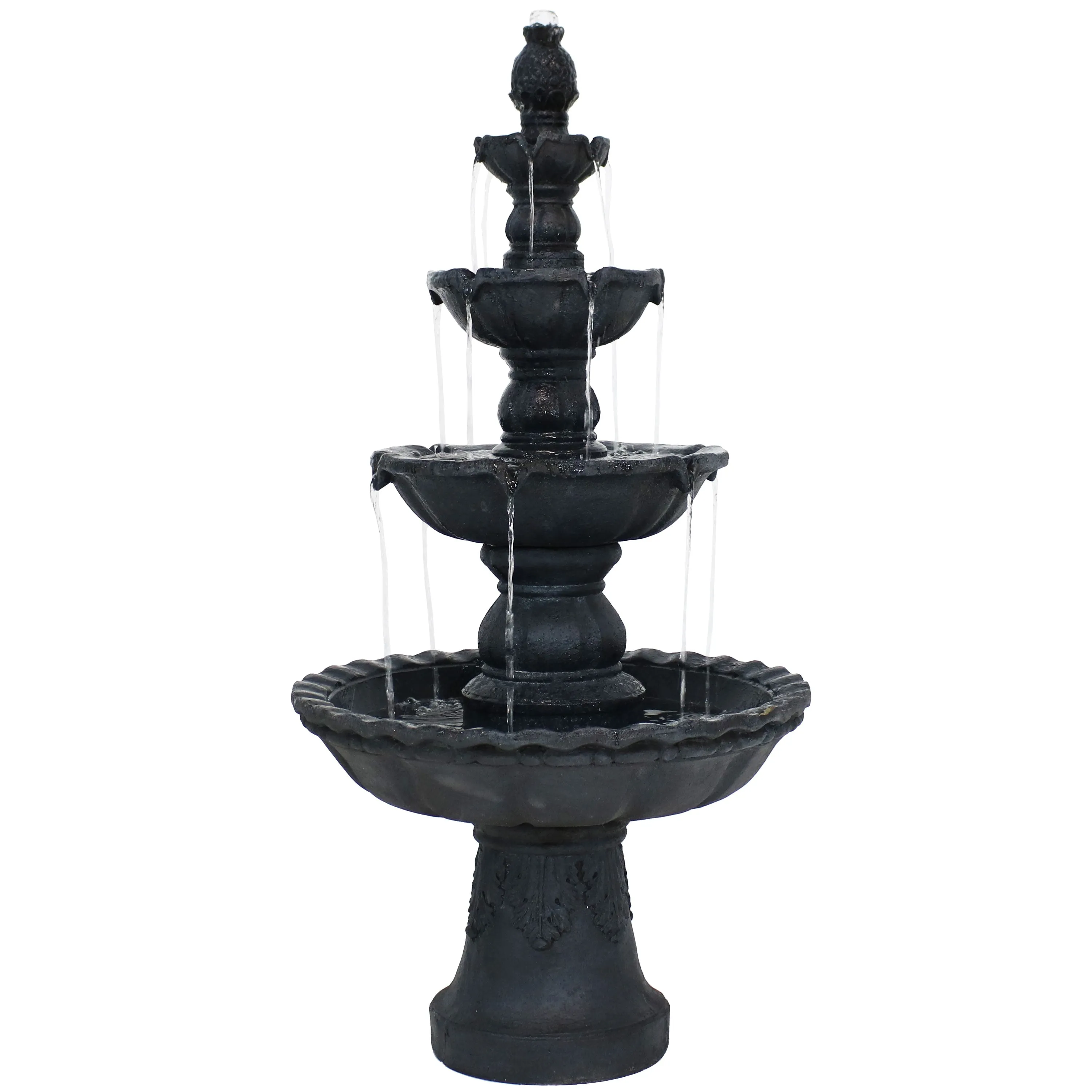 Sunnydaze 4-Tier Pineapple Outdoor Water Fountain - 52" H