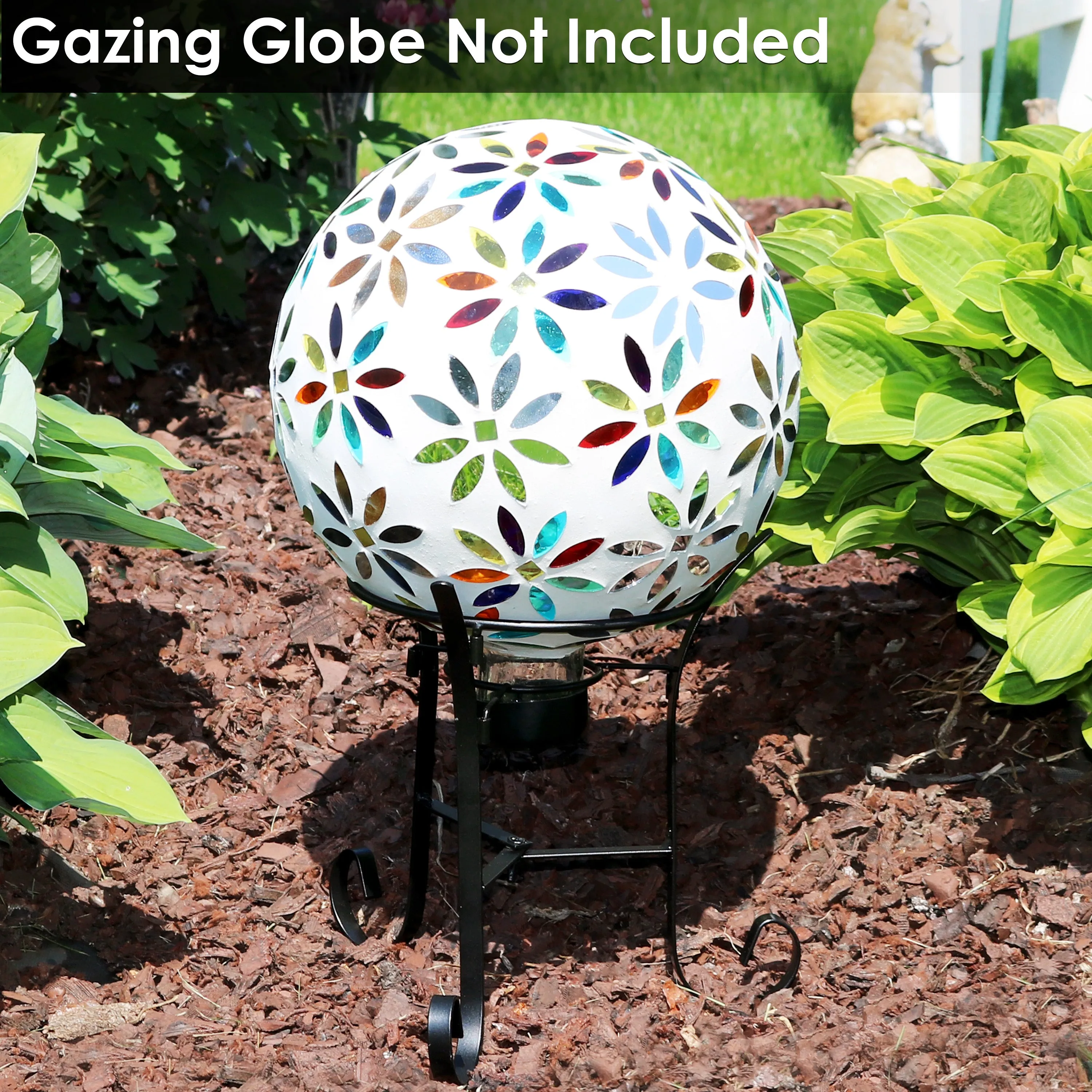 Sunnydaze Black Steel Traditional Style Gazing Globe Stand - 9"