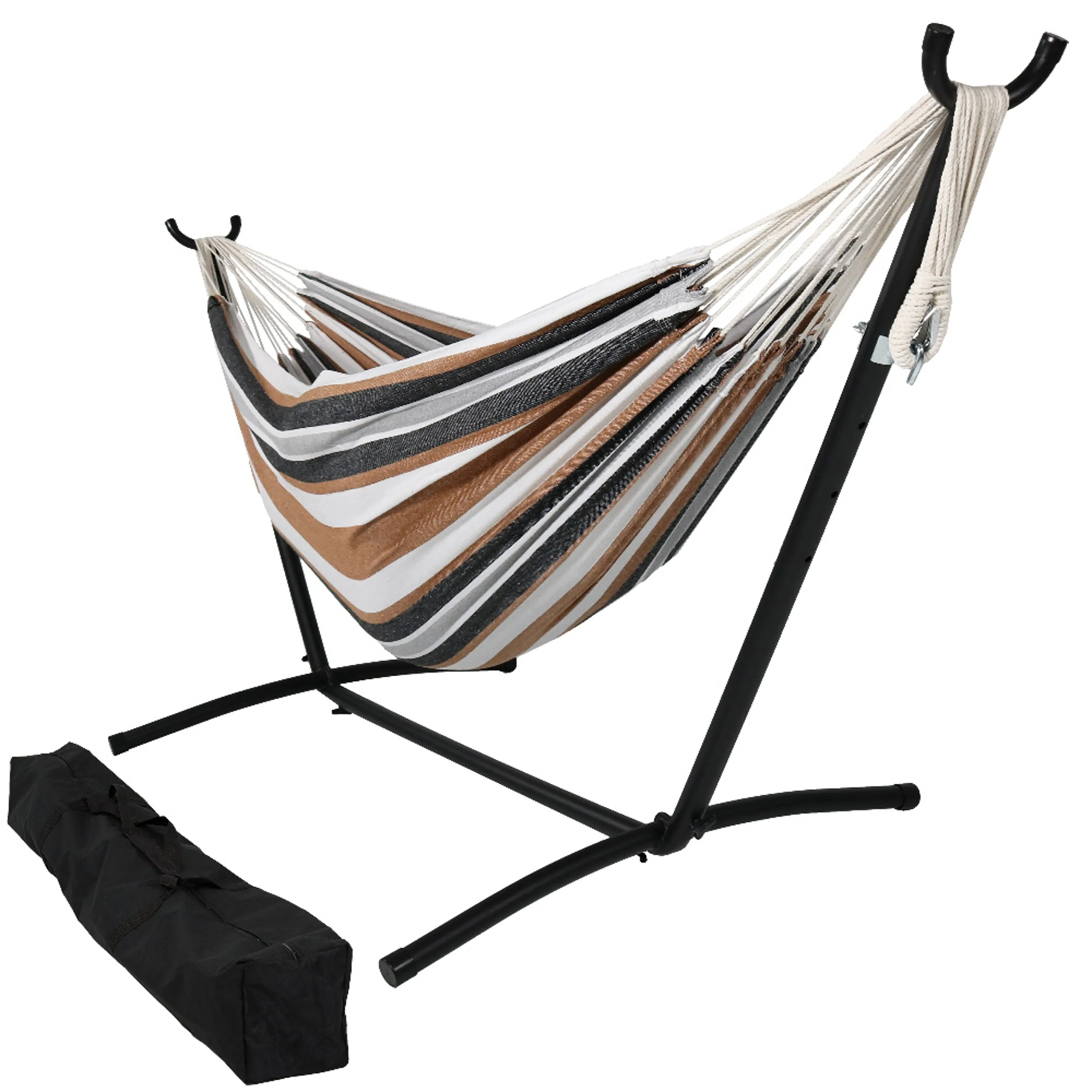 Sunnydaze Brazilian Double Hammock with Stand and Carrying Case