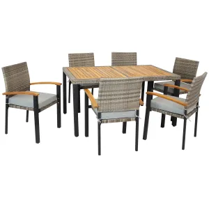 Sunnydaze Carlow 7-Piece Outdoor Dining Patio Set with Cushions