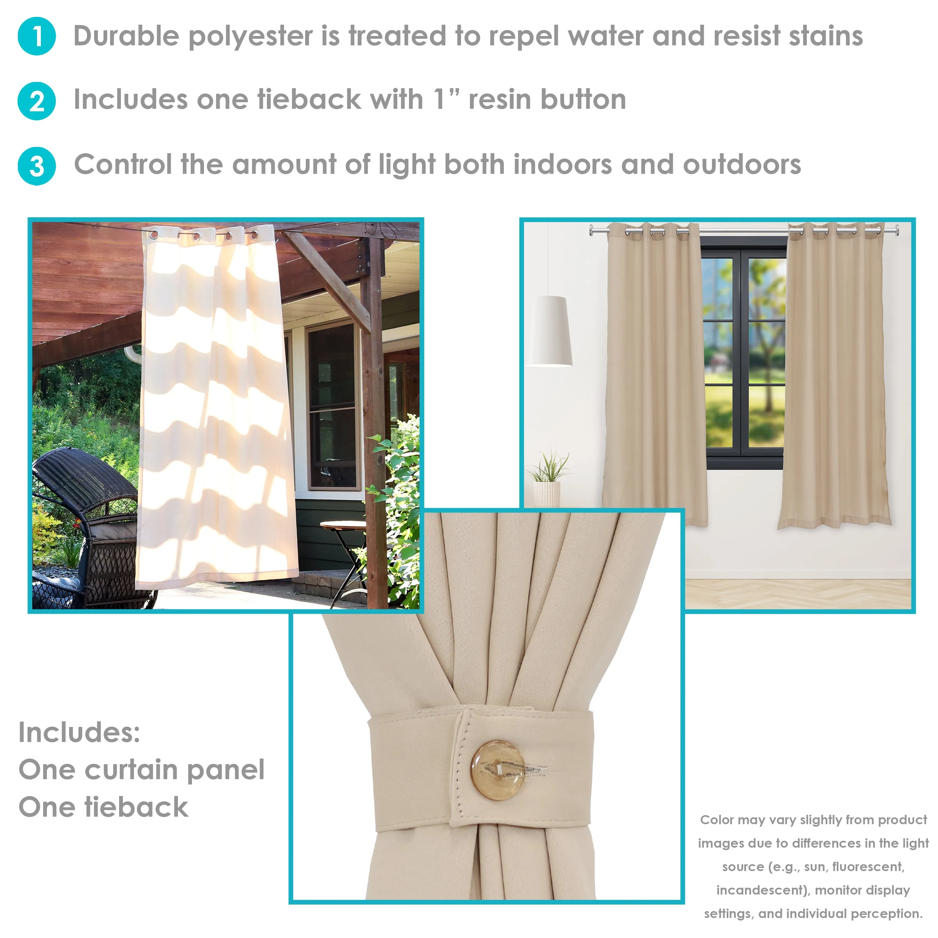 Sunnydaze Contemporary Styles Outdoor Curtain Panels