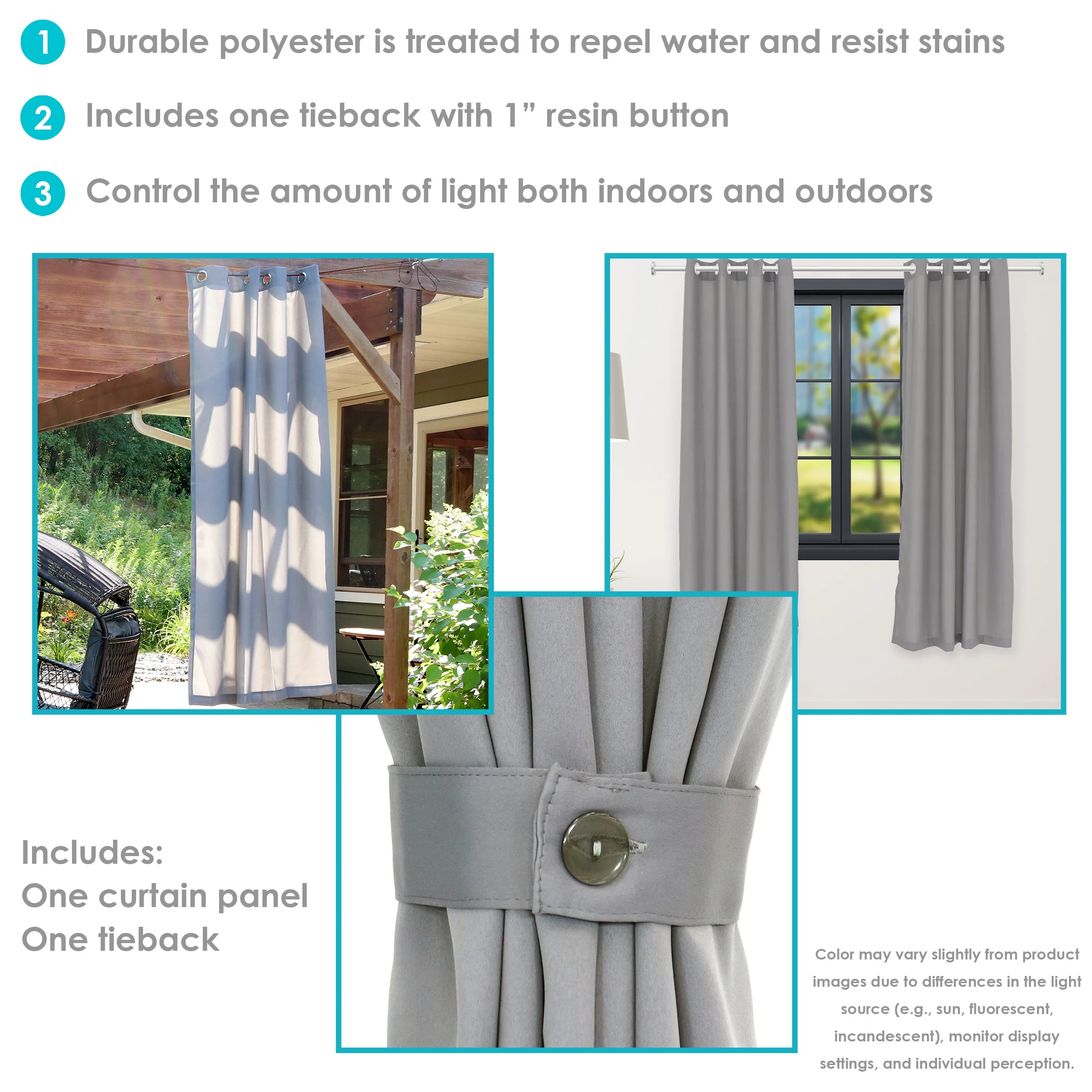 Sunnydaze Contemporary Styles Outdoor Curtain Panels