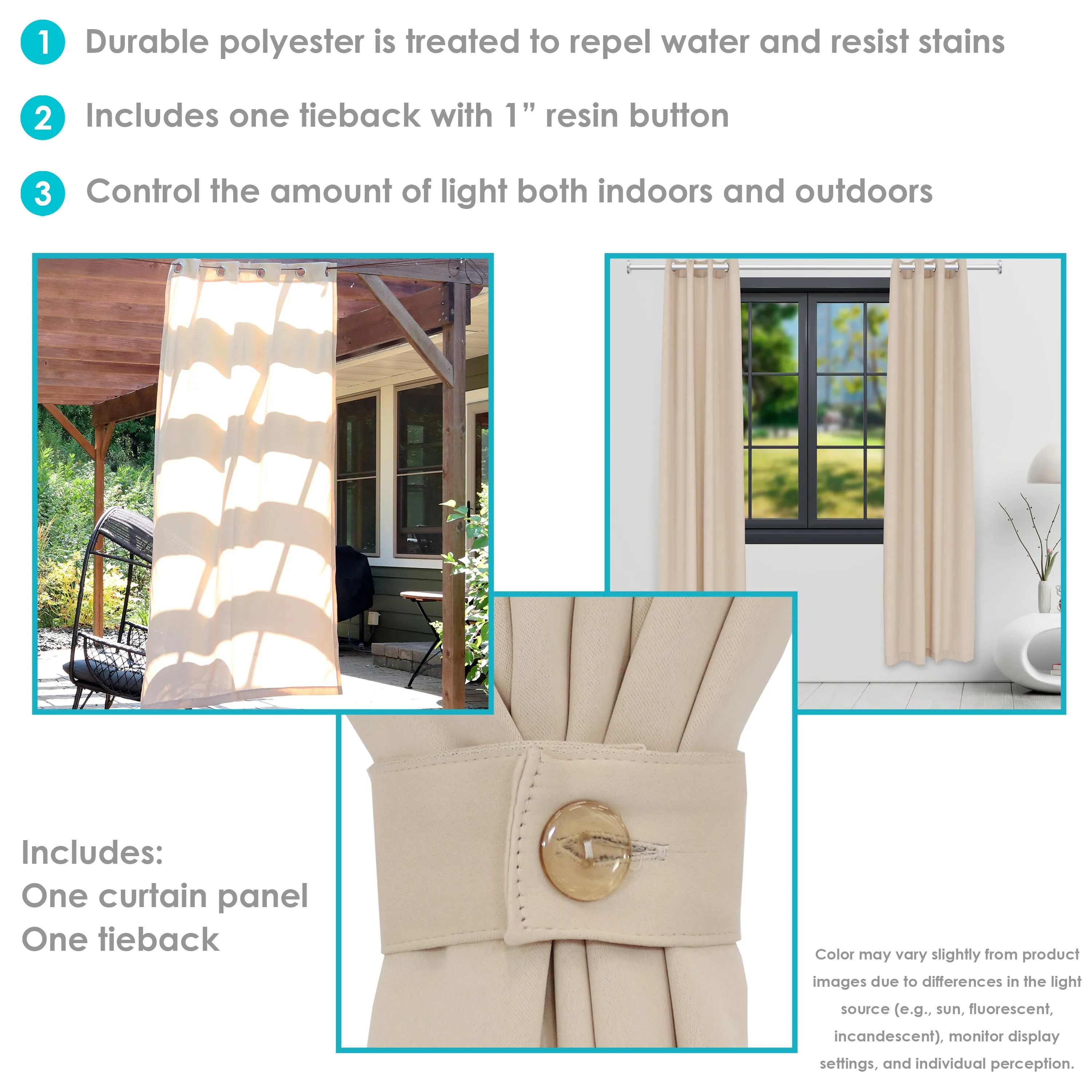 Sunnydaze Contemporary Styles Outdoor Curtain Panels