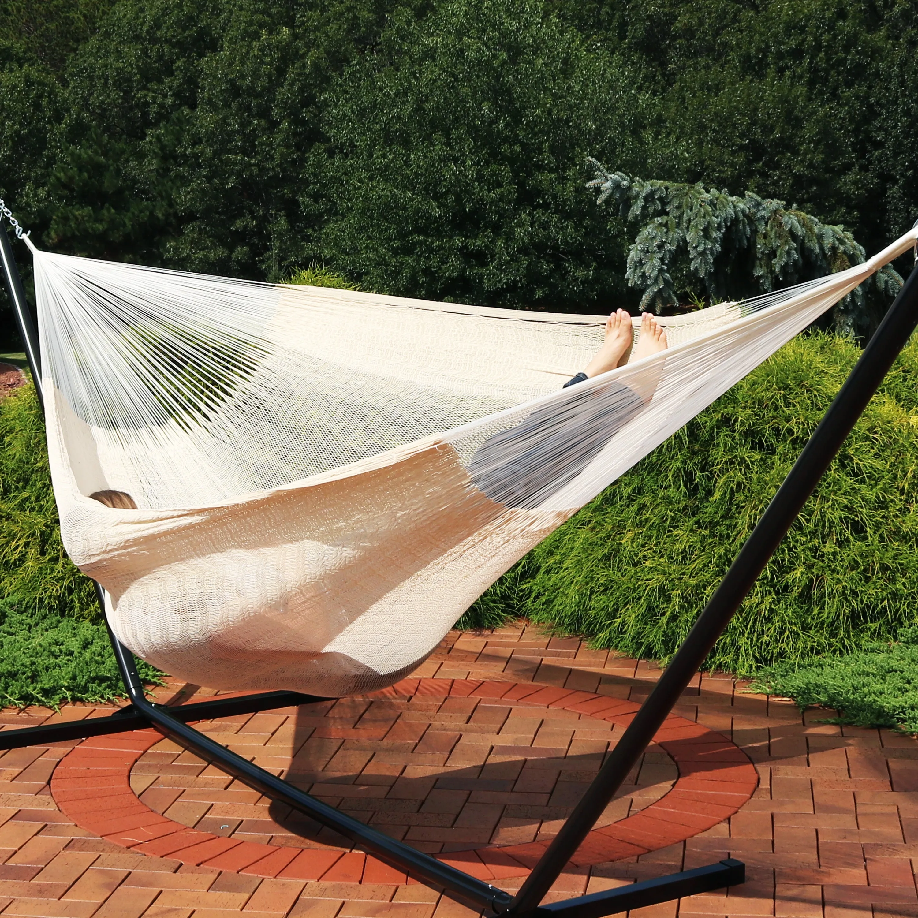 Sunnydaze Family Size Handwoven Thick Cord Mayan Hammock