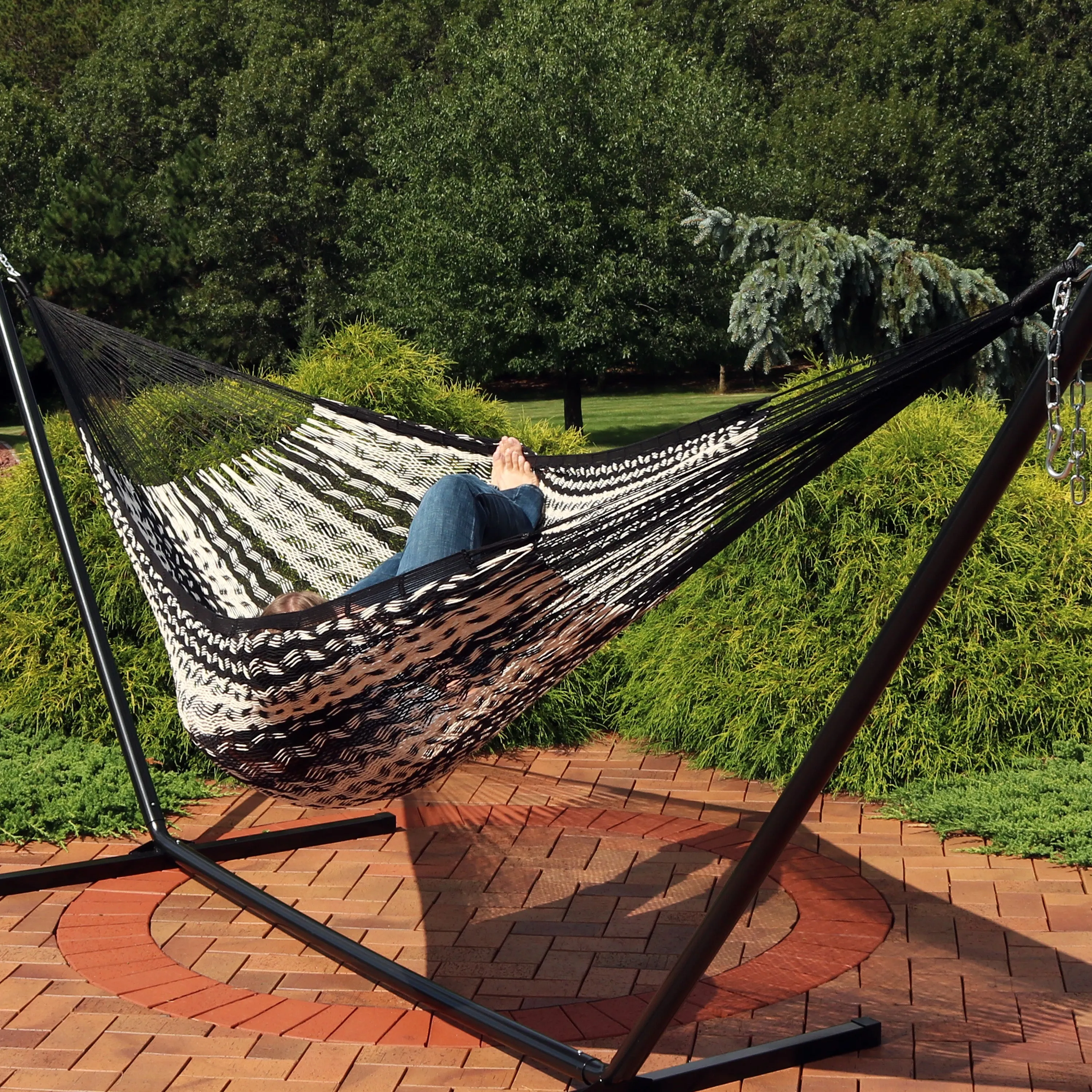 Sunnydaze Family Size Handwoven Thick Cord Mayan Hammock