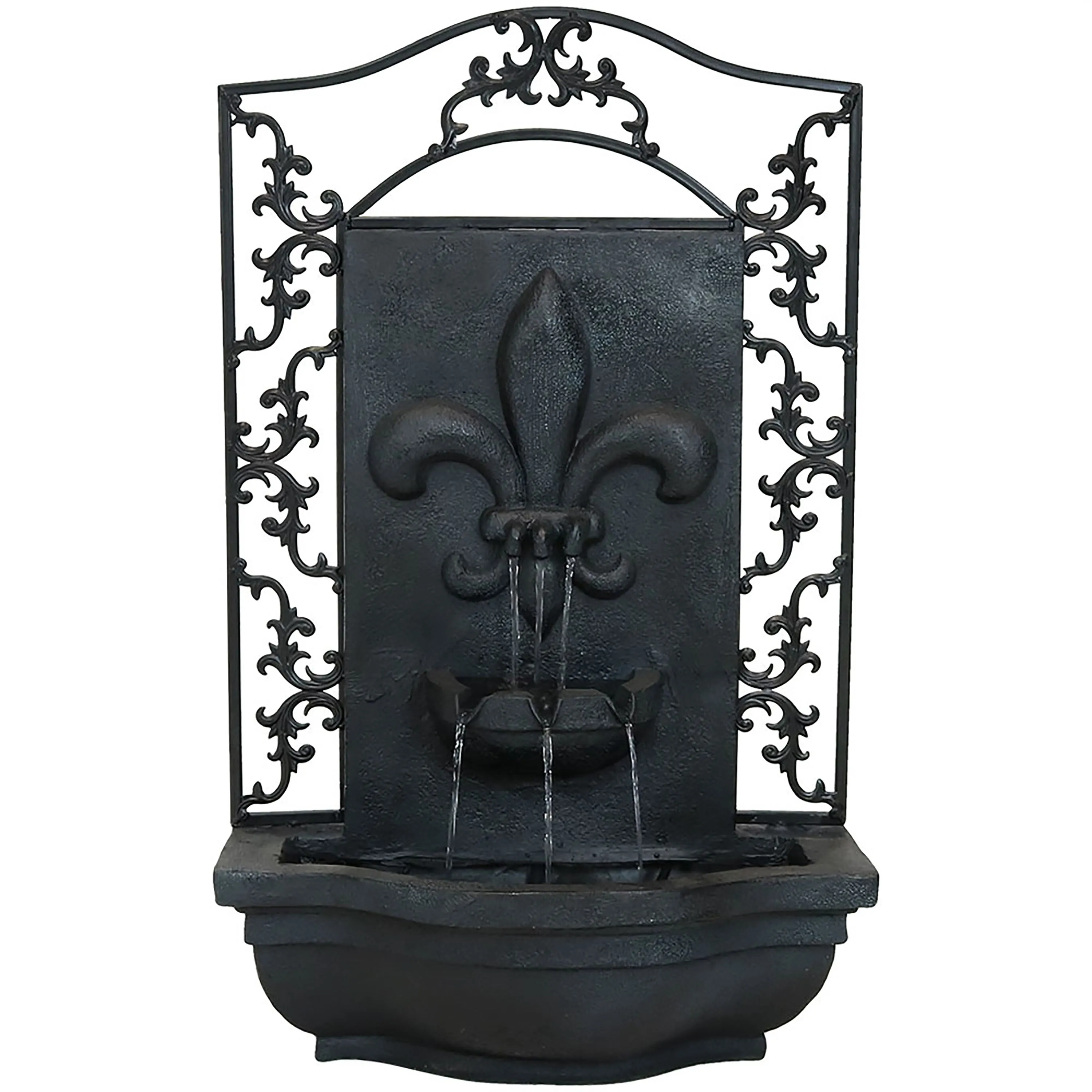 Sunnydaze French Lily Outdoor Wall Fountain with Submersible Pump