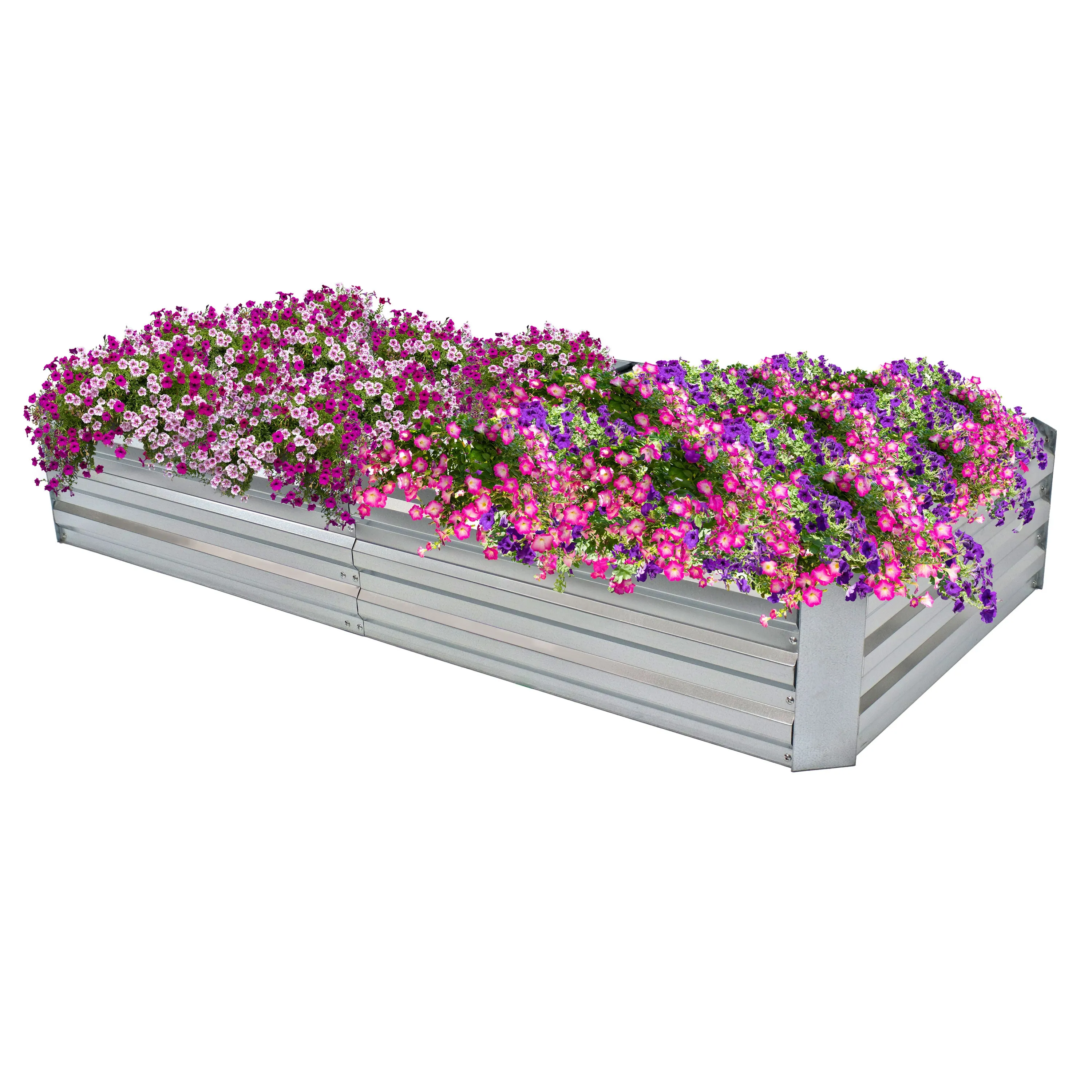 Sunnydaze Galvanized Steel Rectangle Raised Garden Bed