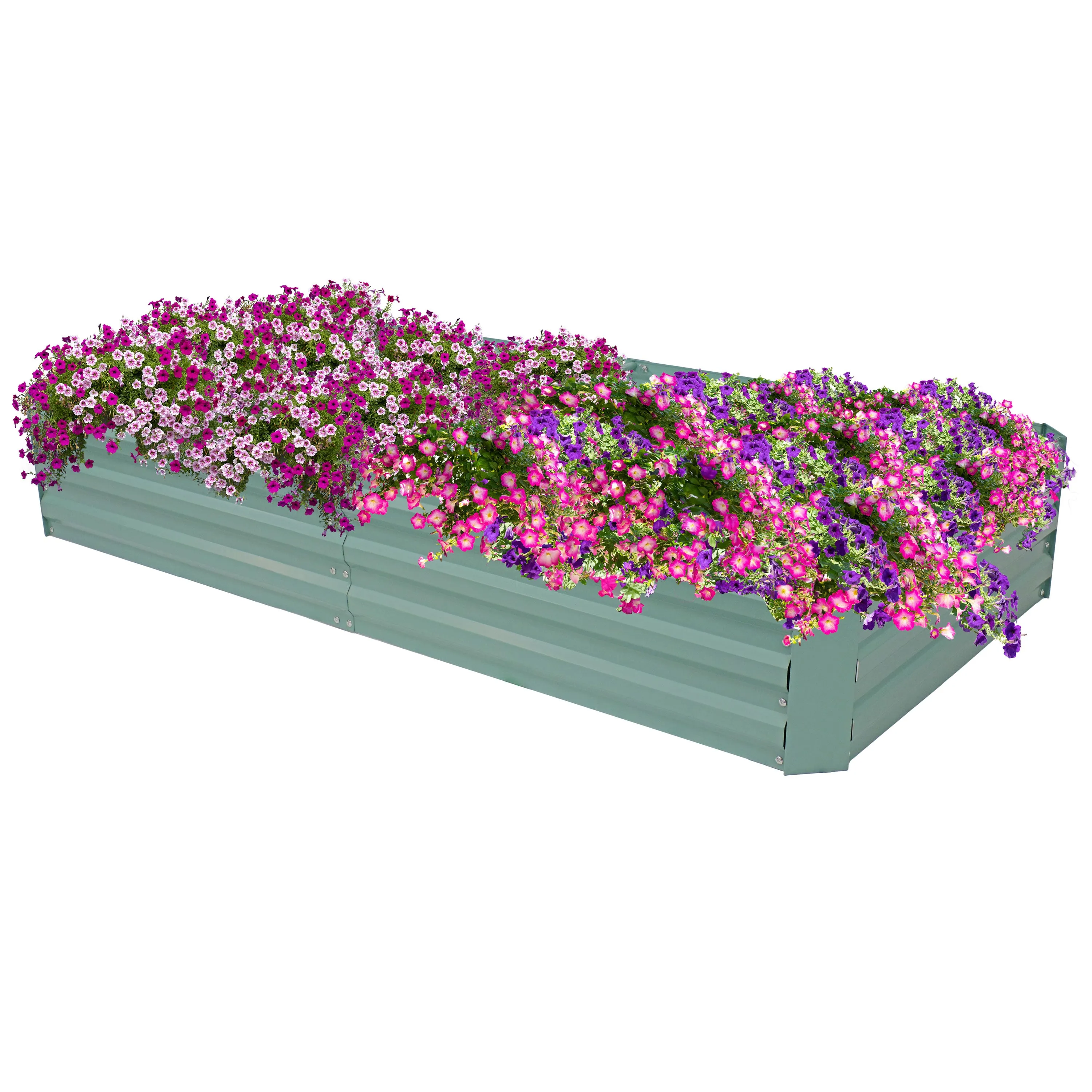 Sunnydaze Galvanized Steel Rectangle Raised Garden Bed