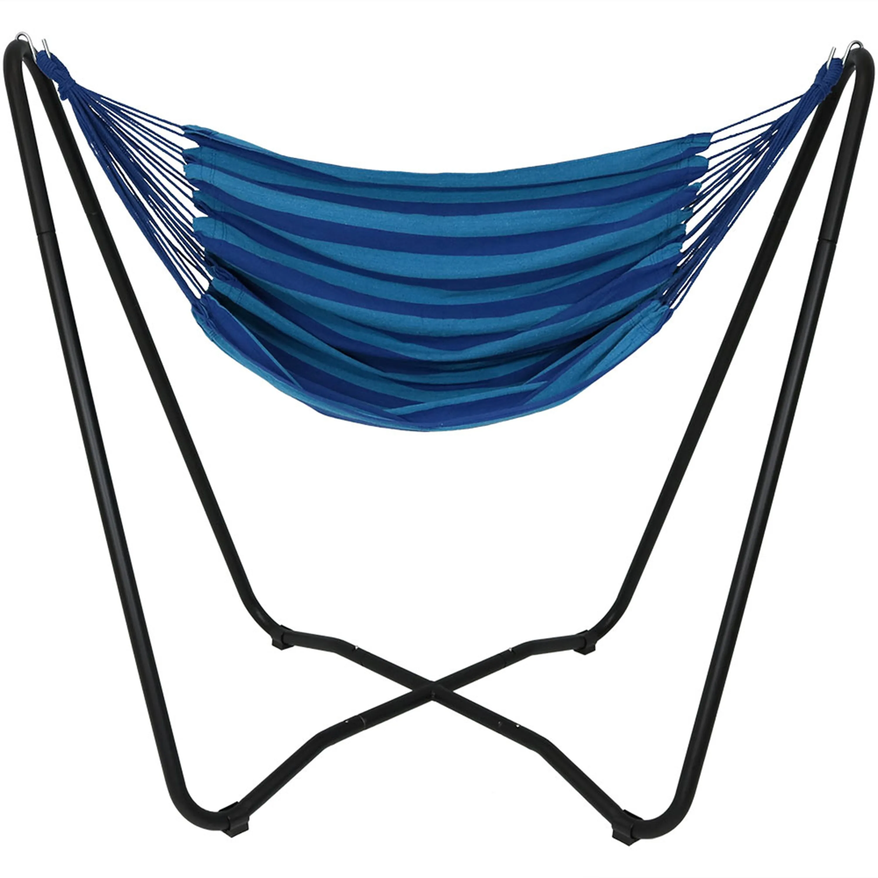 Sunnydaze Hanging Rope Hammock Chair with Space-Saving Stand