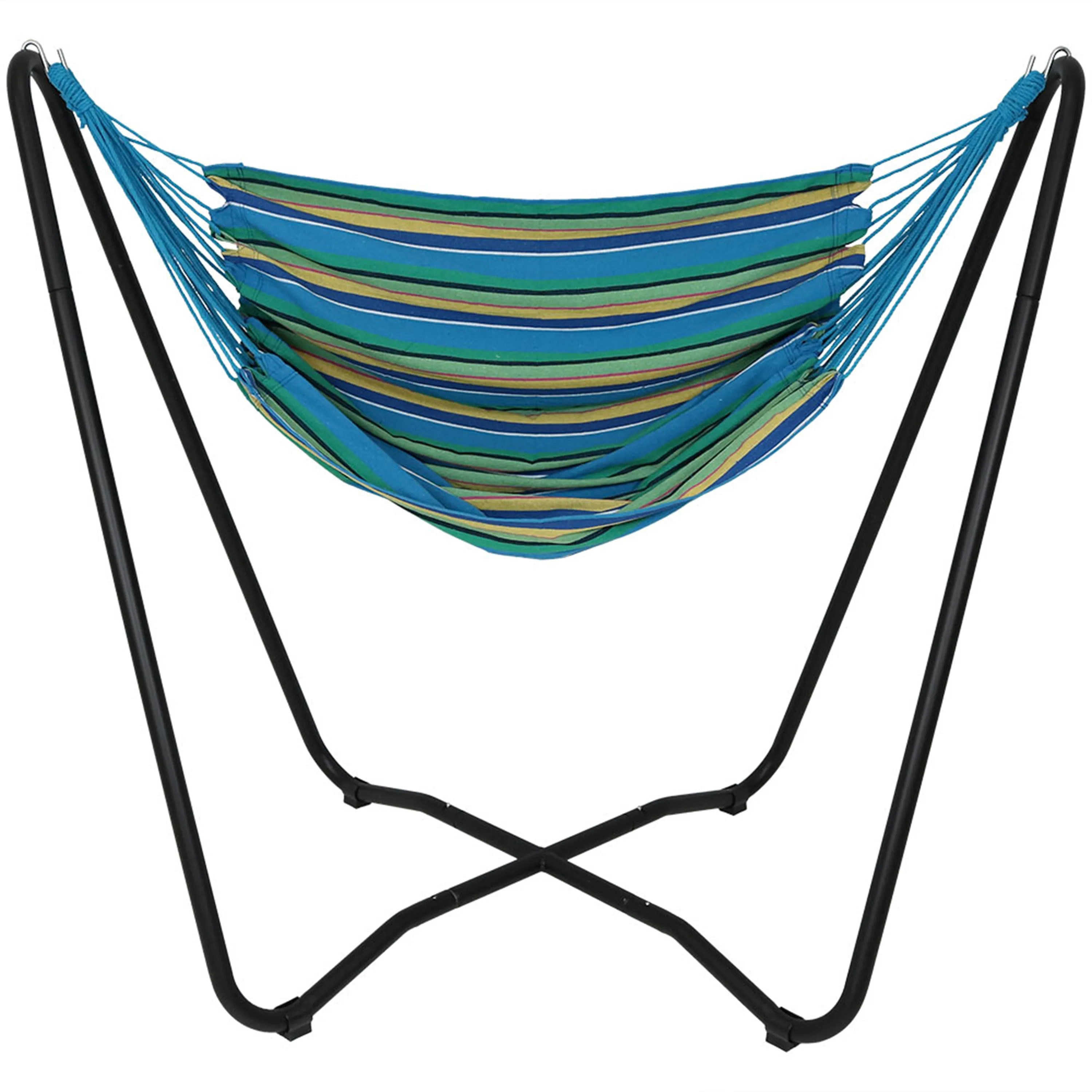 Sunnydaze Hanging Rope Hammock Chair with Space-Saving Stand