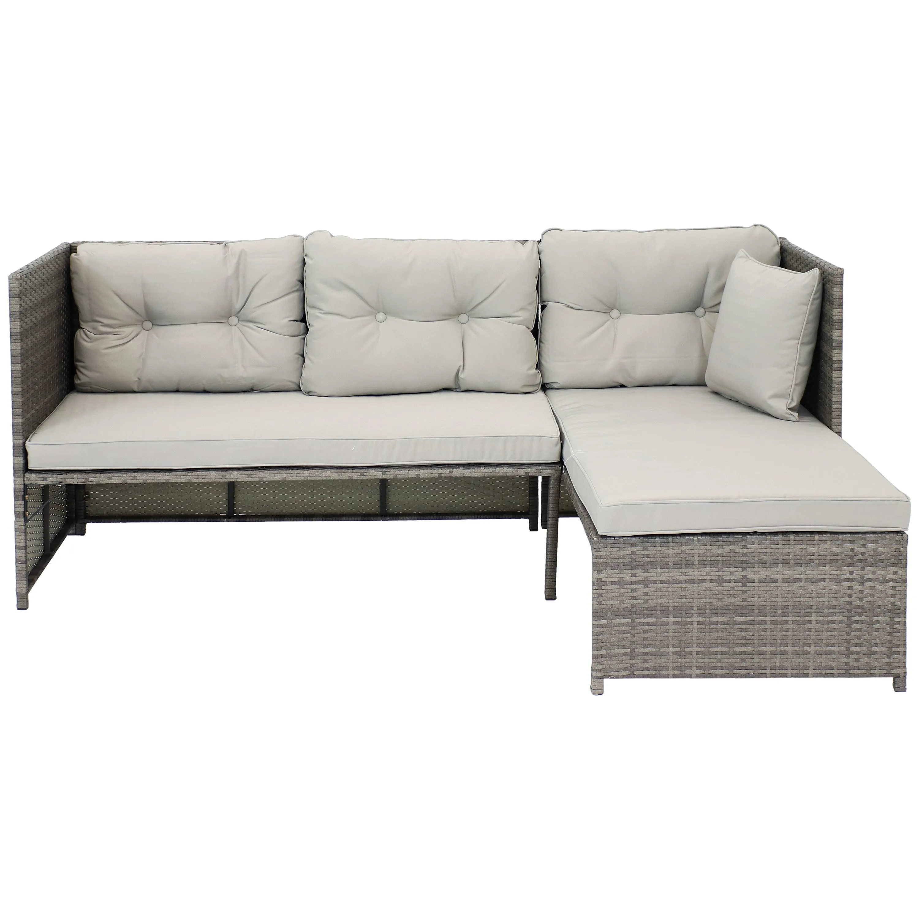 Sunnydaze Longford Outdoor Patio Sectional Sofa Set with Cushions