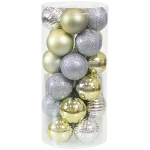 Sunnydaze Merry Medley 24pc Christmas Ornament Balls