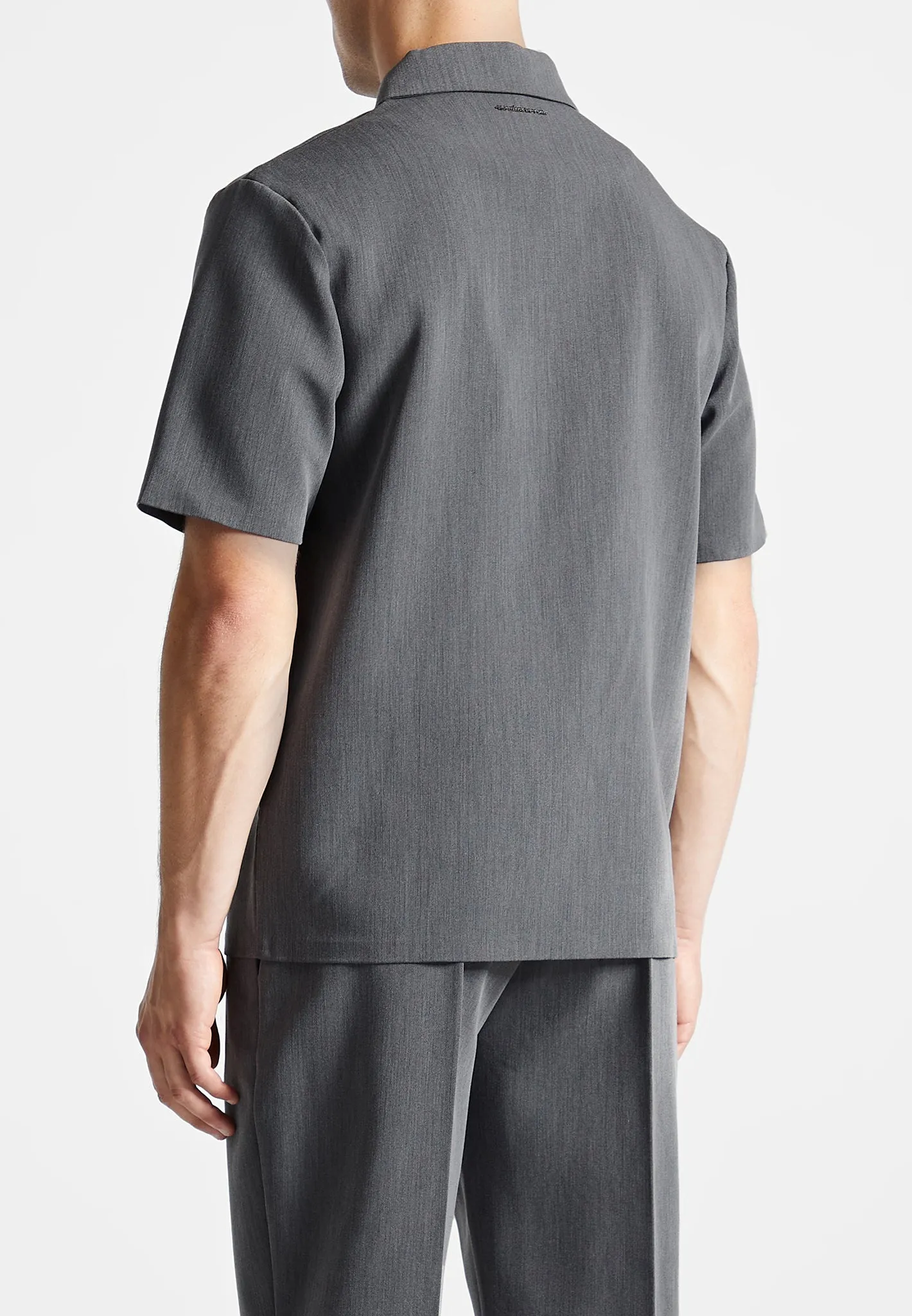 Tailored Zip Polo Top - Dark Grey