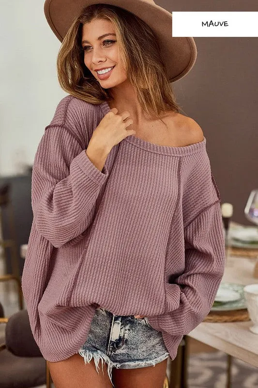 Thermal Flowy Top - Mauve