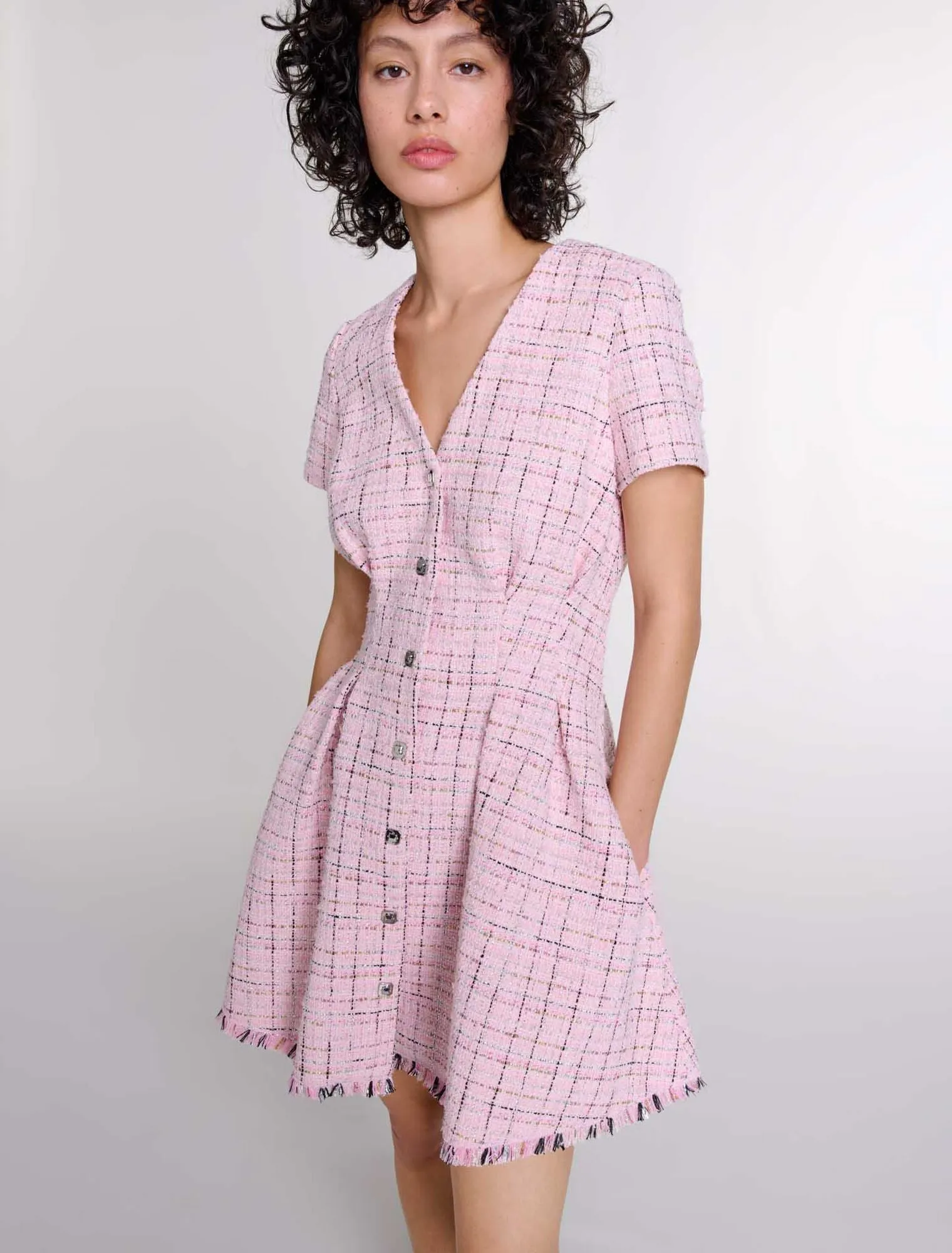 Tweed babydoll dress