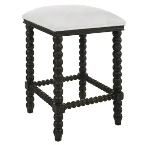 Uttermost Pryce Black Backless Counter Stool