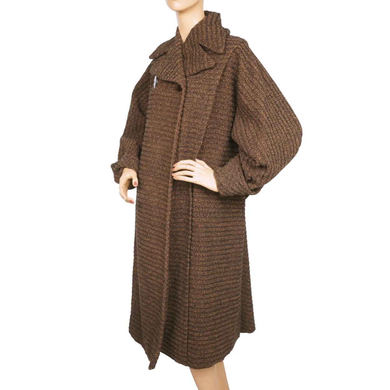 Vintage 1950s Saks Fifth Avenue Coat Ribbed Wool Ladies Size Large XL