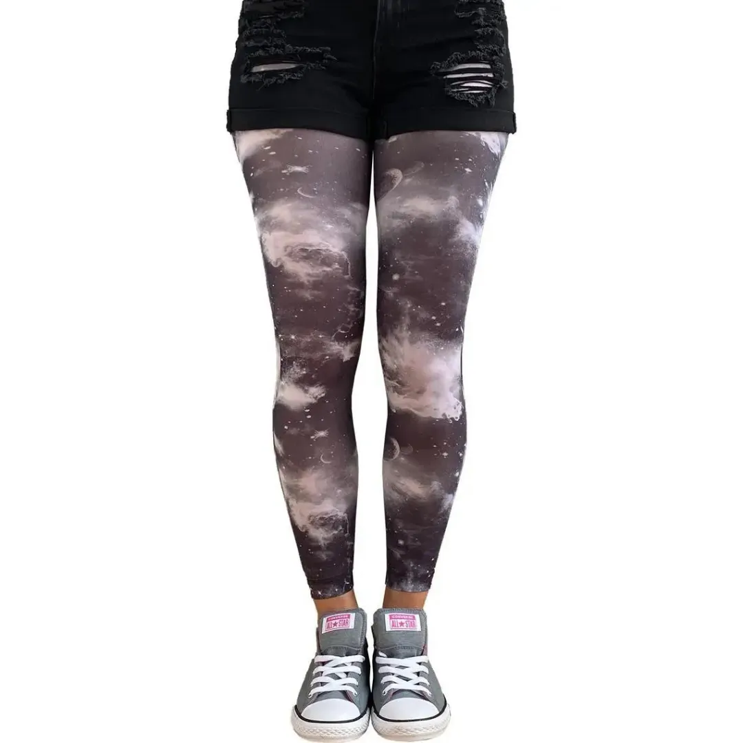 White Galaxy Footless Tights