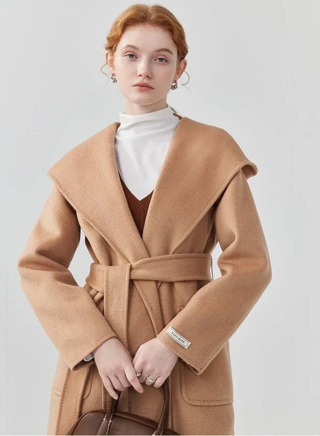 Women double-sided 100% wool coat cashmere coat autumn coat