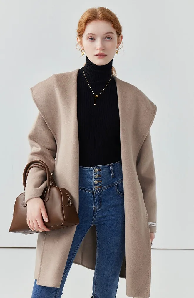 Women double-sided 100% wool coat cashmere coat autumn coat