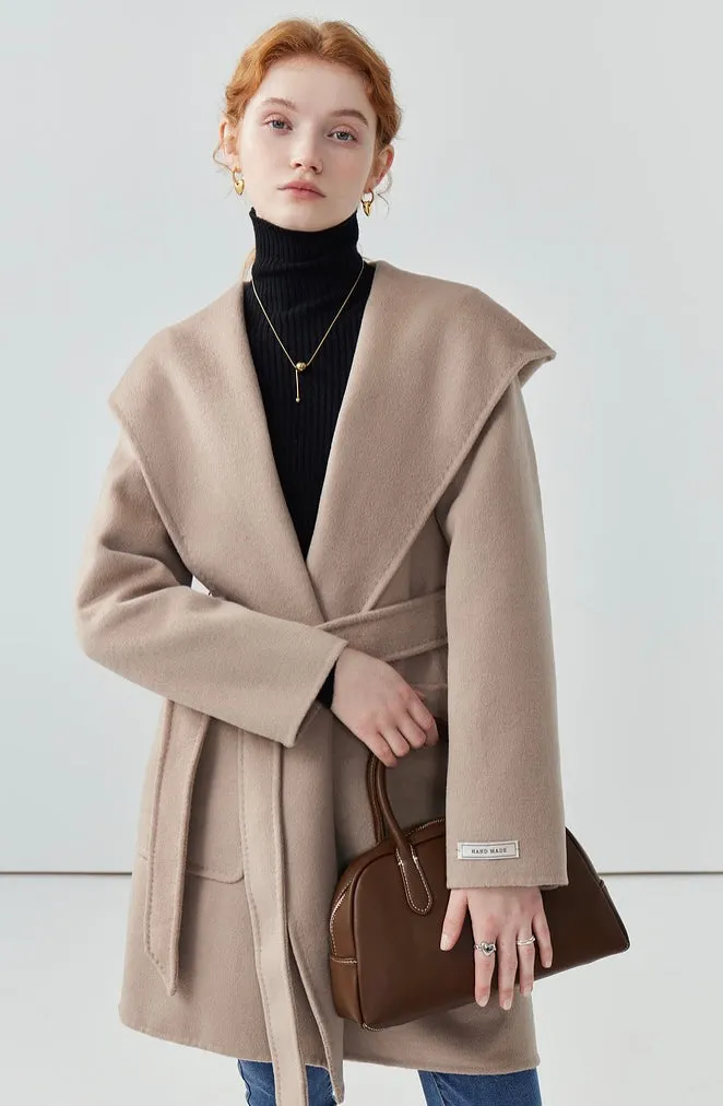 Women double-sided 100% wool coat cashmere coat autumn coat