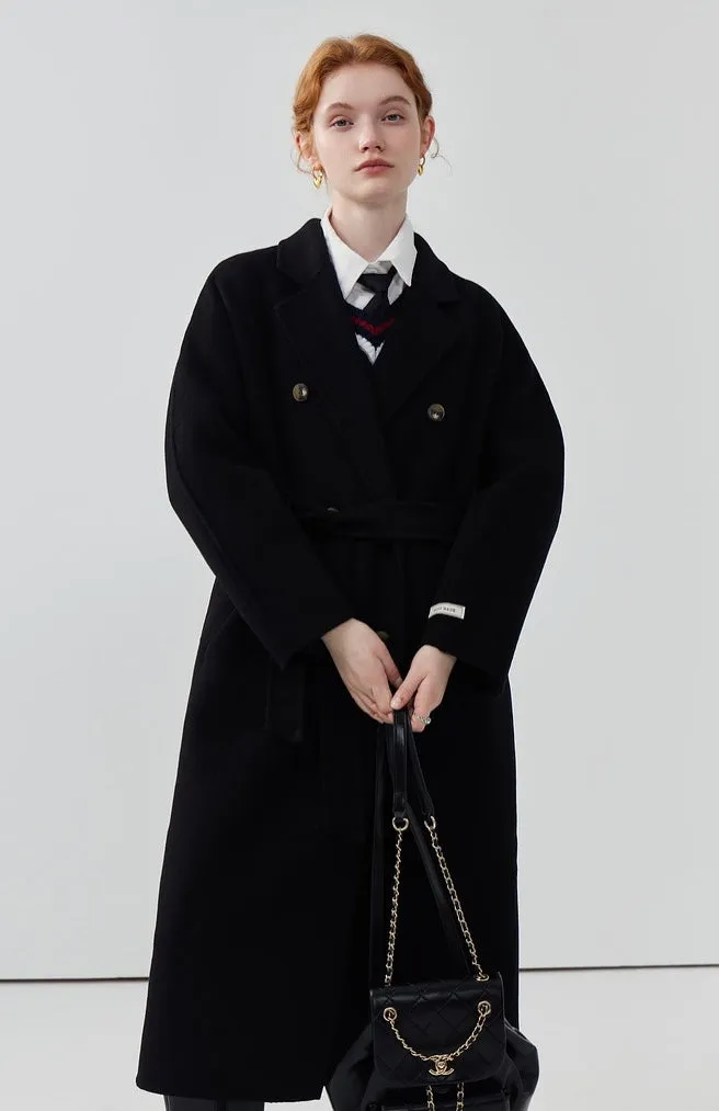 Women long double-sided wool coat cashmere coat autumn coat