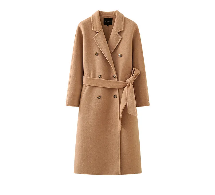 Women long double-sided wool coat cashmere coat autumn coat