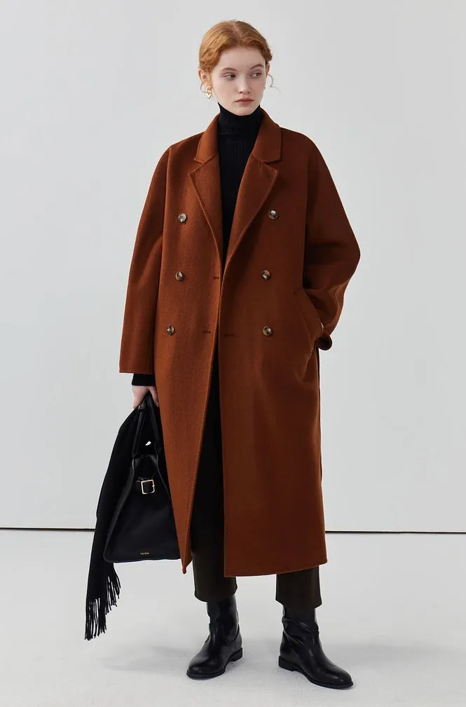 Women long double-sided wool coat cashmere coat autumn coat