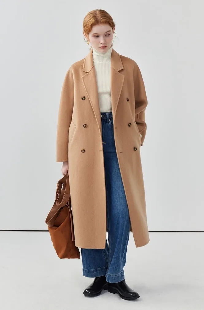 Women long double-sided wool coat cashmere coat autumn coat