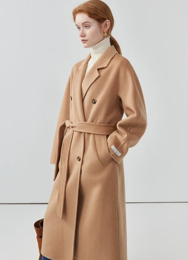 Women long double-sided wool coat cashmere coat autumn coat